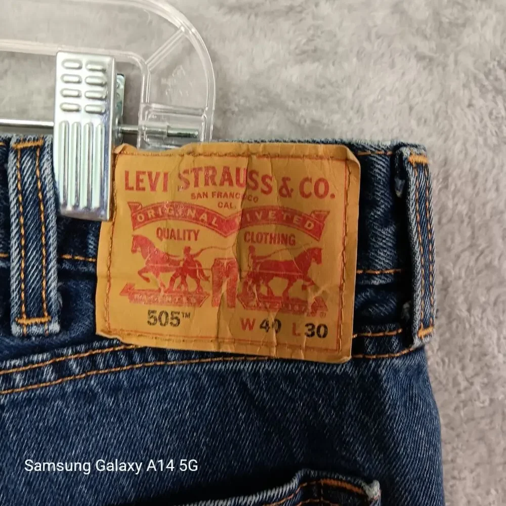 Levi's 505 Men's Regular Fit Jeans Size 40x30 Blue Denim‎ Straight Leg Classic